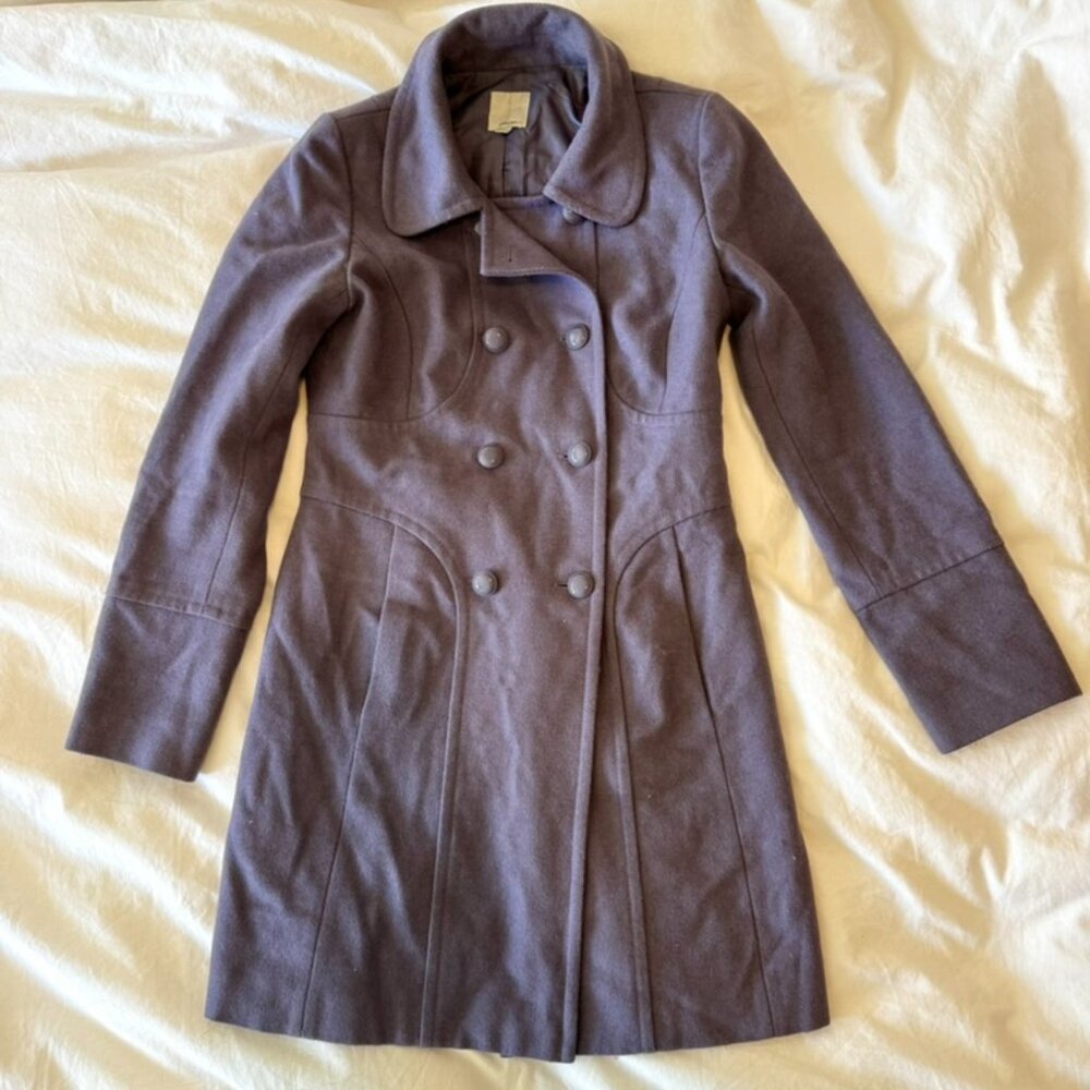 lavender grey wool coat